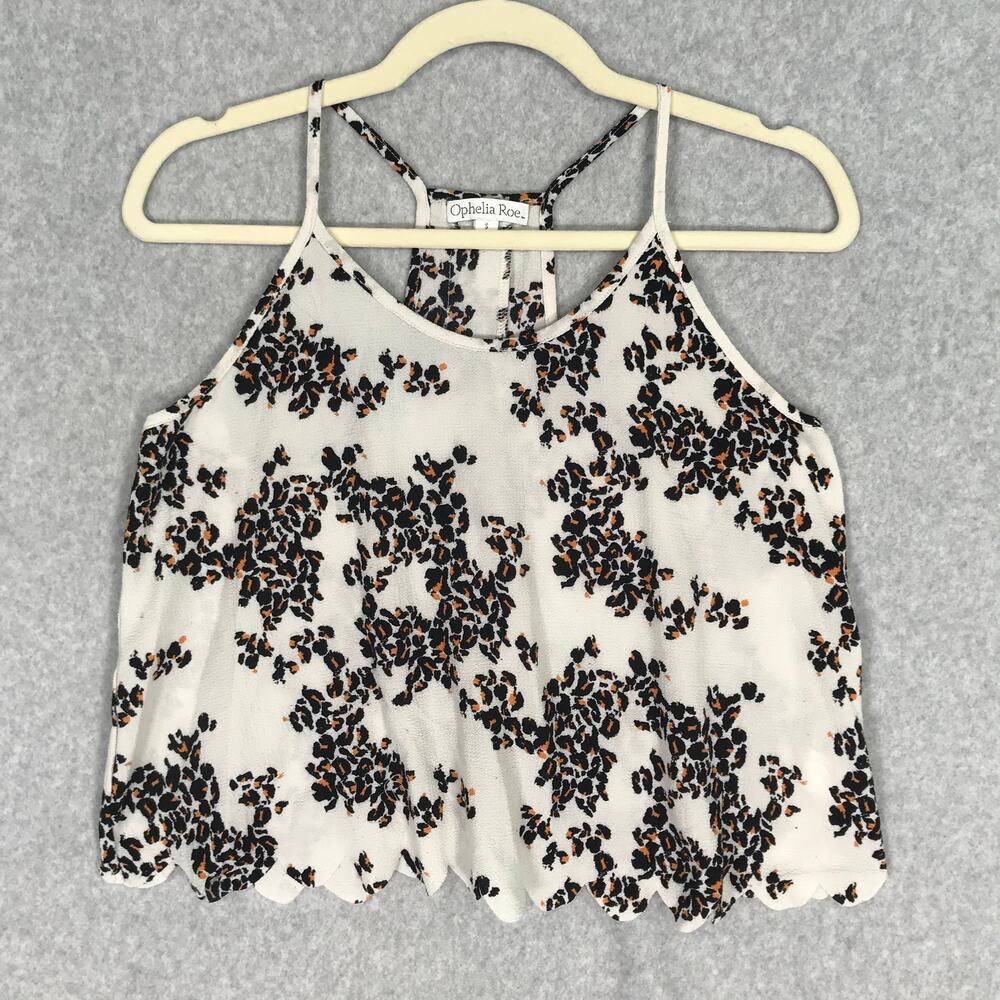 Ophelia Roe Tank Top Womens Small Ditsy Floral Crop Loose Festival Beach Cowgirl